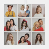 Creëer Uw eigen fotocollage 9 Glas Ornament (Achterkant)