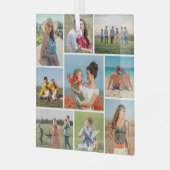 Creëer Uw eigen fotocollage 9 Glas Ornament (Voorkant links)