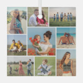 Creëer Uw eigen fotocollage 9 Glas Ornament (Voorkant)