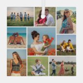 Creëer Uw eigen fotocollage 9 Glas Ornament (Achterkant)