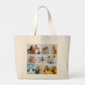 Creëer Uw eigen fotocollage 9 Grote Tote Bag (Achterkant)