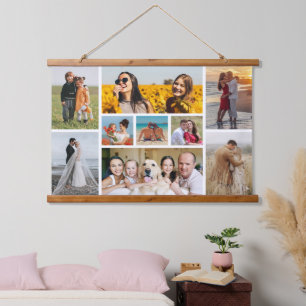 Creëer Uw eigen fotocollage 9 Hangend Wandkleed