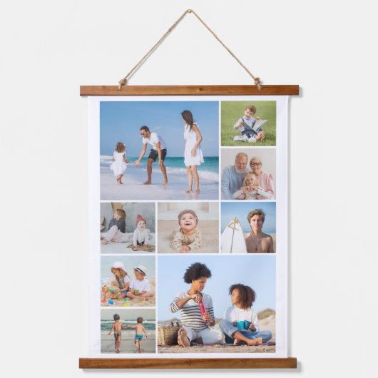 Creëer Uw eigen fotocollage 9 Hangend Wandkleed (Voorkant)