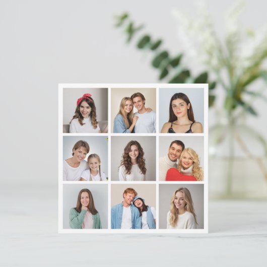 Creëer Uw eigen fotocollage 9 Kaart (Staand voorkant)
