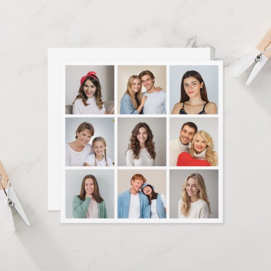 Creëer Uw eigen fotocollage 9 Kaart (Voorkant / Achterkant in situ)