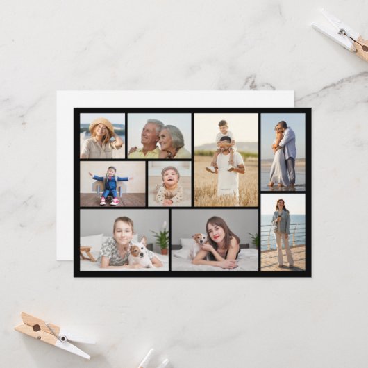 Creëer Uw eigen fotocollage 9 Kaart (Voorkant / Achterkant in situ)