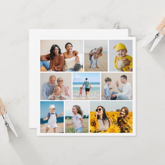 Creëer Uw eigen fotocollage 9 Kaart (Voorkant / Achterkant in situ)