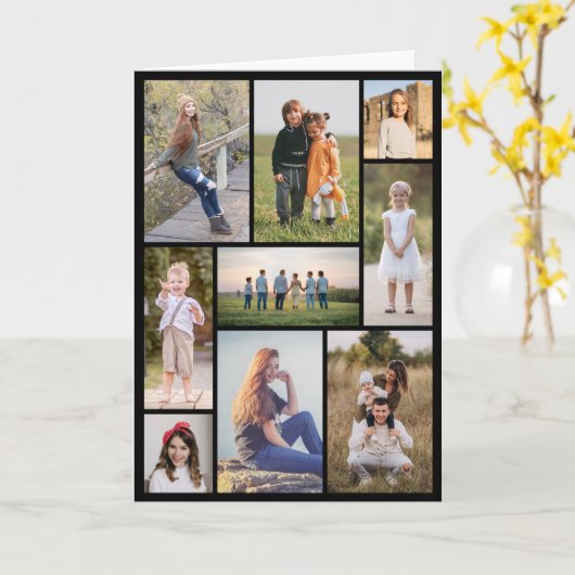 Creëer Uw eigen fotocollage 9 Kaart (Gele Bloem)