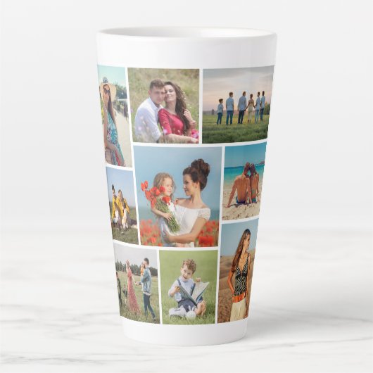 Creëer Uw eigen fotocollage 9 Latte Mok (Voorkant)