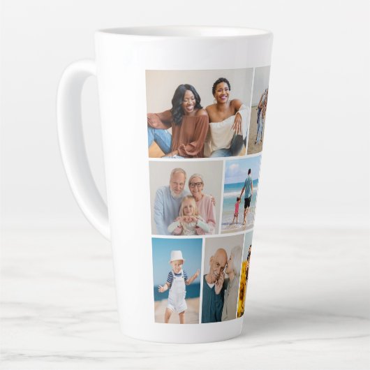 Creëer Uw eigen fotocollage 9 Latte Mok (Linkerhoek)
