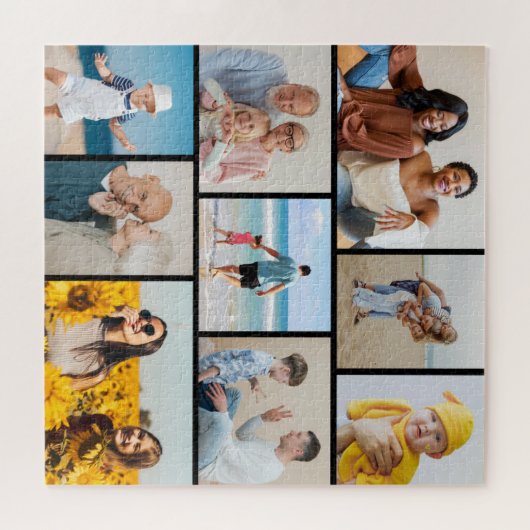 Creëer Uw eigen fotocollage 9 Legpuzzel (Horizontaal)