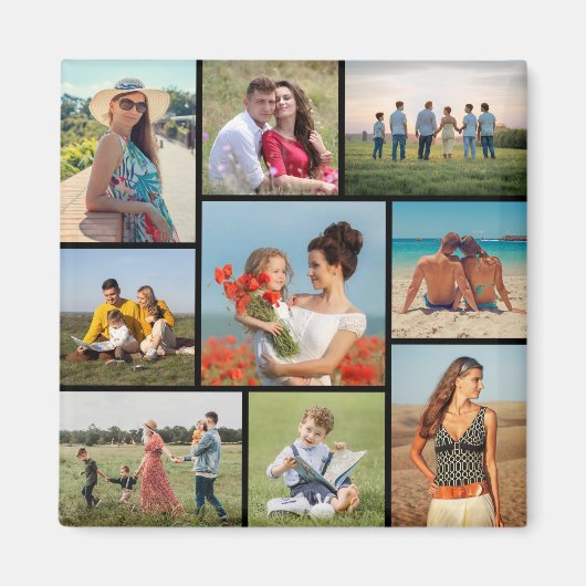 Creëer Uw eigen fotocollage 9 Magneet (Voorkant)