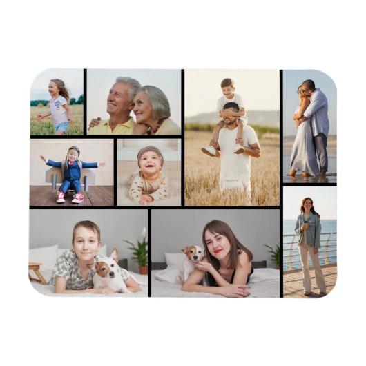 Creëer Uw eigen fotocollage 9 Magneet (Horizontaal)