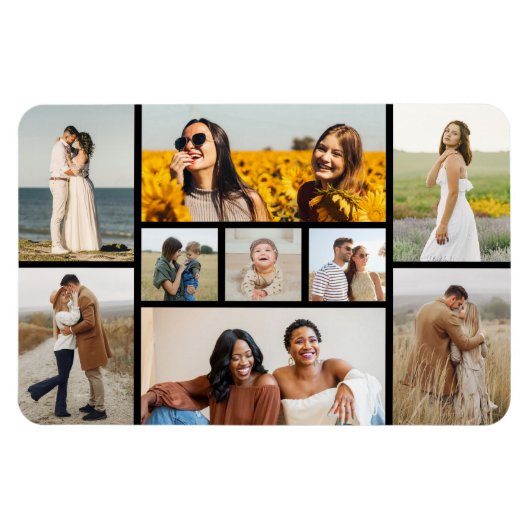 Creëer Uw eigen fotocollage 9 Magneet (Horizontaal)