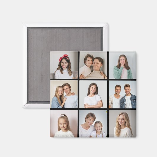 Creëer Uw eigen fotocollage 9 Magneet (Voorkant / Achterkant)