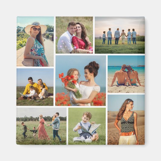 Creëer Uw eigen fotocollage 9 Magneet (Voorkant)