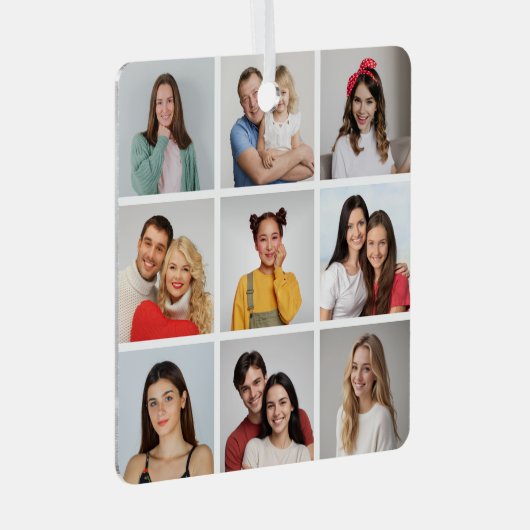 Creëer Uw eigen fotocollage 9 Metalen Ornament (Voorkant Rechts)