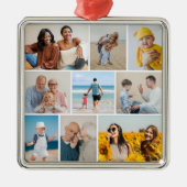 Creëer Uw eigen fotocollage 9 Metalen Ornament (Voorkant)