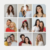 Creëer Uw eigen fotocollage 9 Metalen Ornament (Voorkant)