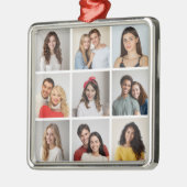 Creëer Uw eigen fotocollage 9 Metalen Ornament (Links)