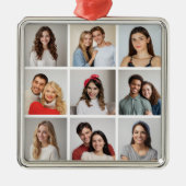 Creëer Uw eigen fotocollage 9 Metalen Ornament (Voorkant)
