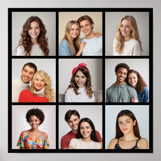 Creëer Uw eigen fotocollage 9 Poster (Voorkant)