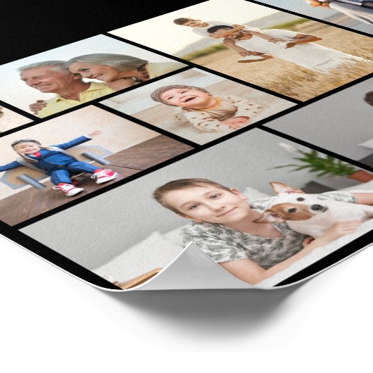 Creëer Uw eigen fotocollage 9 Poster (Hoek)