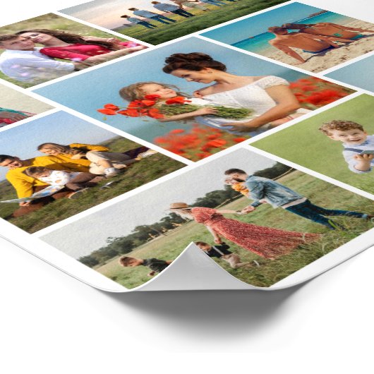 Creëer Uw eigen fotocollage 9 Poster (Hoek)