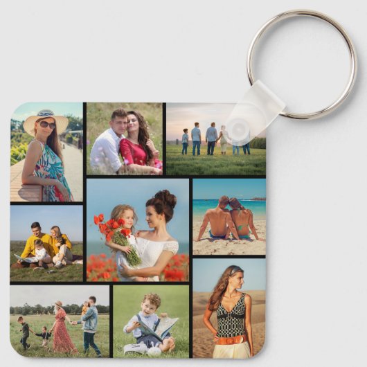 Creëer Uw eigen fotocollage 9 Sleutelhanger (Achterkant)