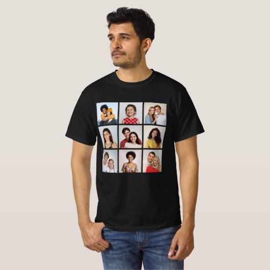 Creëer Uw eigen fotocollage 9 T-shirt (Voorkant volledig)