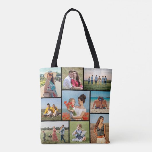 Creëer Uw eigen fotocollage 9 Tote Bag (Achterkant)