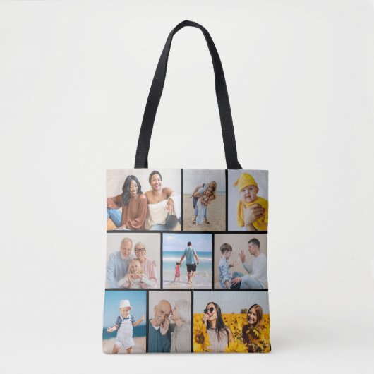 Creëer Uw eigen fotocollage 9 Tote Bag (Voorkant)