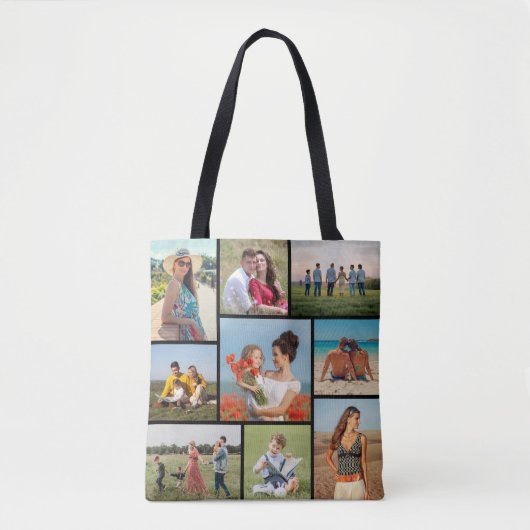 Creëer Uw eigen fotocollage 9 Tote Bag (Voorkant)