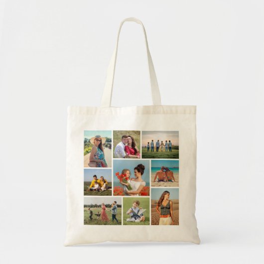 Creëer Uw eigen fotocollage 9 Tote Bag (Voorkant)