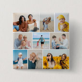 Creëer Uw eigen fotocollage 9 Vierkante Button 5,1 Cm (Voorkant)