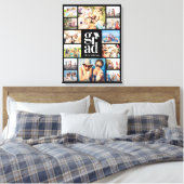 Creëer Uw Eigen Fotocollage Afstuderen Zwart Canvas Afdruk (Insitu (Slaapkamer))