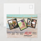 Creëer Uw eigen fotocollage. Beste mama ooit Briefkaart (Voorkant / Achterkant)