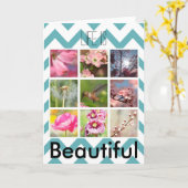 Creëer uw eigen fotocollage Chevron Kaart (Gele Bloem)