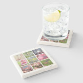 Creëer Uw eigen fotocollage geluk Stenen Onderzetter (Zijkant)