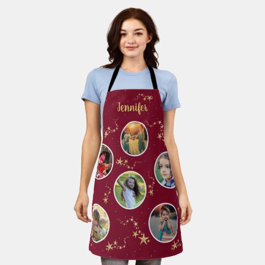 Creëer uw eigen fotocollage Kerstmonogram Schort (Gedragen)