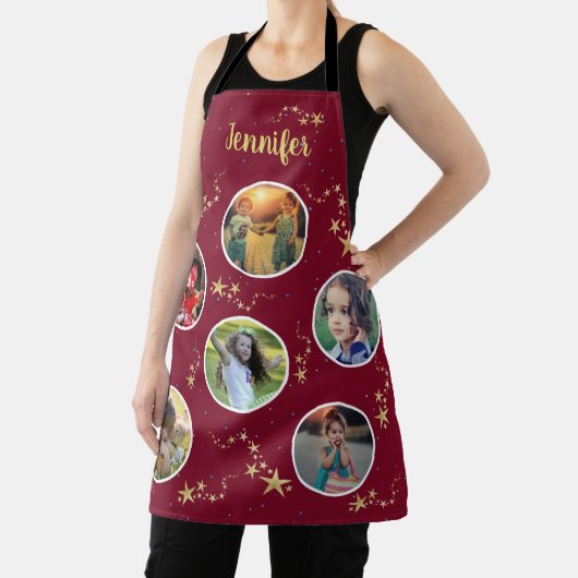 Creëer uw eigen fotocollage Kerstmonogram Schort (Insitu)