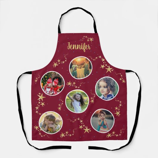 Creëer uw eigen fotocollage Kerstmonogram Schort (Voorkant)