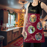 Creëer uw eigen fotocollage Kerstmonogram Schort<br><div class="desc">Creëer je eigen fotocollage Christmas schort. U kunt uw eigen foto's en naam toevoegen om een zeer uniek en persoonlijk schort te personaliseren en te creëer.</div>
