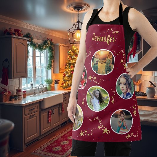 Creëer uw eigen fotocollage Kerstmonogram Schort