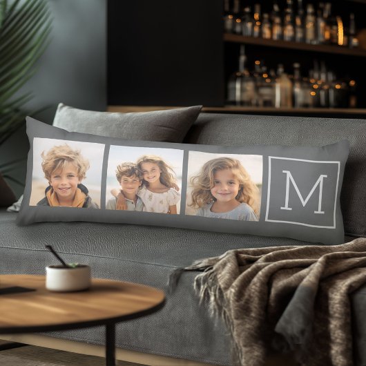Creëer Uw eigen fotocollage met monogram Lichaamskussen