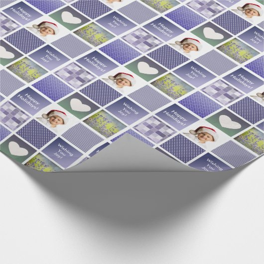 Creëer uw eigen fotocollage Paarse Cadeaupapier (Hoek)