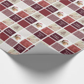 Creëer uw eigen fotocollage rode kerst cadeaupapier (Hoek)