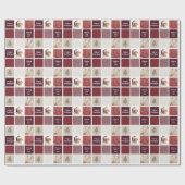 Creëer uw eigen fotocollage rode kerst cadeaupapier (Vlak)