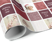 Creëer uw eigen fotocollage rode kerst cadeaupapier (Rol Hoek)