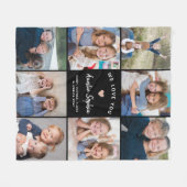 Creëer Uw Eigen Fotocollage Tante Zwart Fleece Deken (Voorkant (Horizontaal))